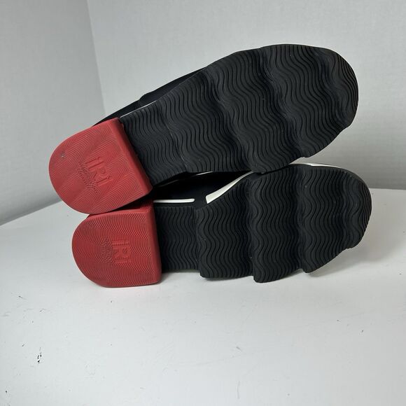 IRi NYC Wes I Black Red Neoprene Wavy Heel Futuristic Sneaker SZ 8 - Picture 8 of 13